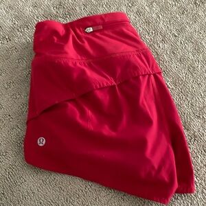 Red lululemon shorts